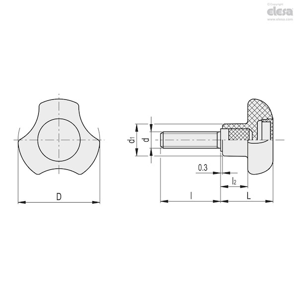 Threaded Stud, VTT.40-C-p-M6x25-C17